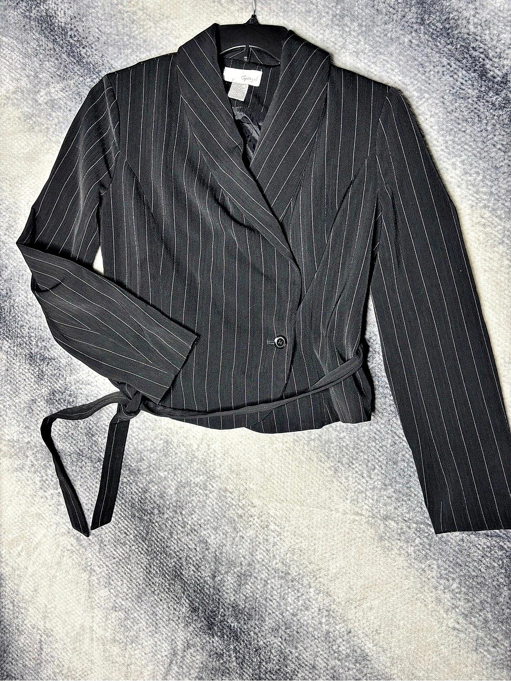 Spiegel Women's Pinstripe Pantsuit Set Size 10 spice girls style 6 piece lot